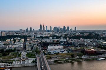 Fototapeta na wymiar Panorama of Warsaw in Poland