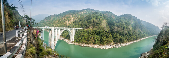 Coronation bridge on Teesta River, West Bengal, India