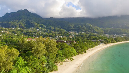 Fototapeta na wymiar Aerial view of beautiful beach and mountains
