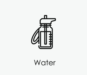 Water vector icon. Editable stroke. Symbol in Line Art Style for Design, Presentation, Website or Apps Elements, Logo. Pixel vector graphics - Vector
