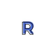  letter r alphabet abc logo isolated
