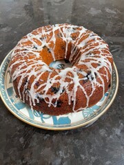 Blueberry banana Bundt cake