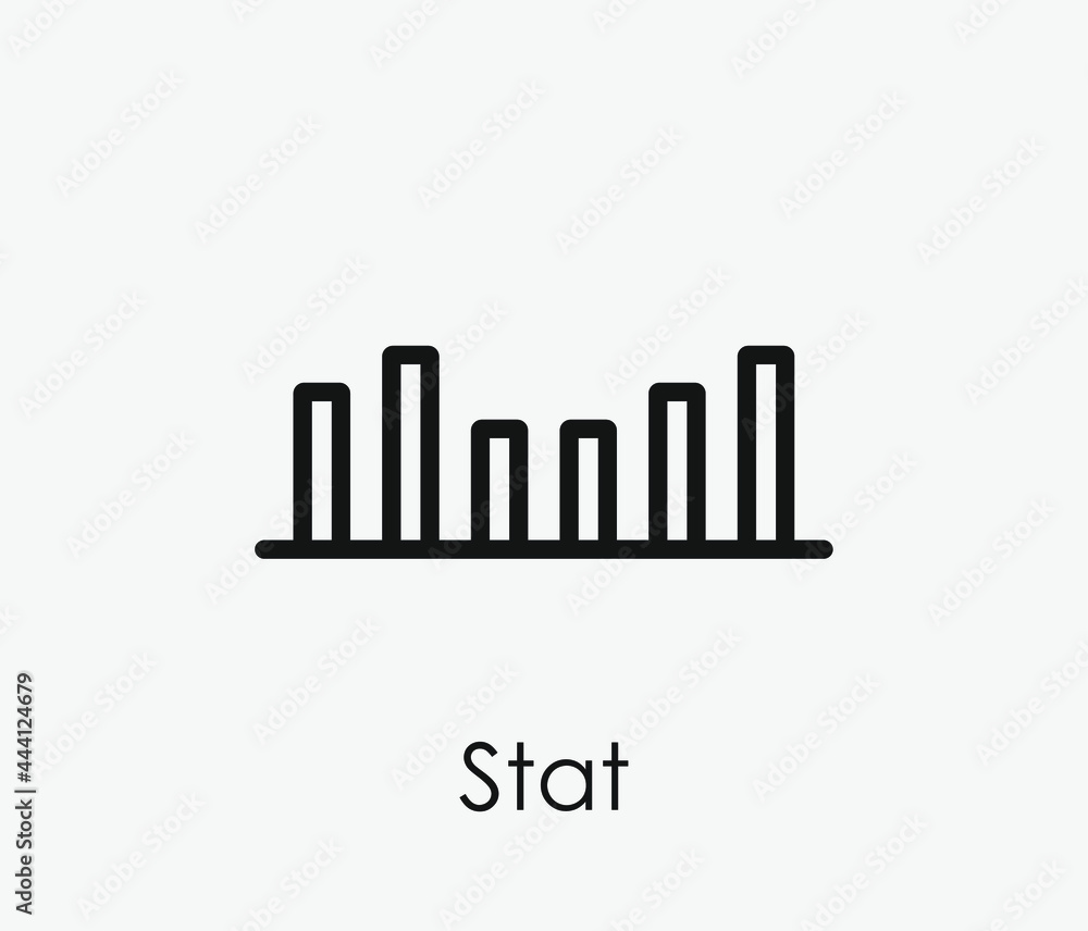Poster stat vector icon. editable stroke. symbol in line art style for design, presentation, website or app