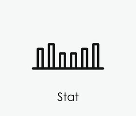 Stat vector icon. Editable stroke. Symbol in Line Art Style for Design, Presentation, Website or Apps Elements, Logo. Pixel vector graphics - Vector