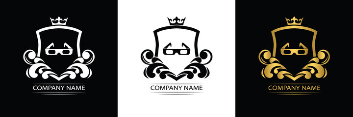 cinema logo template luxury royal vector movie cinema company decorative emblem with crown	
