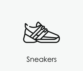 Sneakers vector icon. Editable stroke. Symbol in Line Art Style for Design, Presentation, Website or Apps Elements, Logo. Pixel vector graphics - Vector