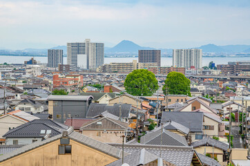 Fototapeta na wymiar 滋賀県の大津市の都市風景
