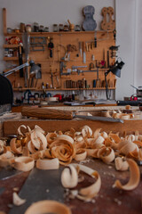 gouge and other tools that luthier use to work on Wood