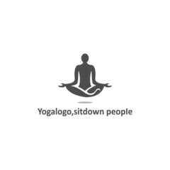 YOGA LOGO, silhouette of people sitting vector illustrations