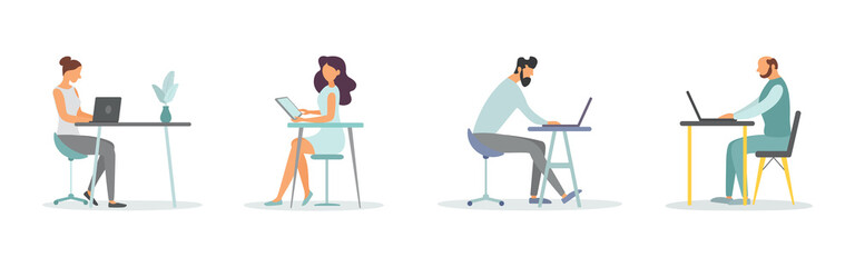 Online Virtual Meetings. Work from Home WFH During Coronavirus COVID-19 Pandemic Outbreak. Teleconference TV. Video Conference Webinars or Remote Working. Vector.