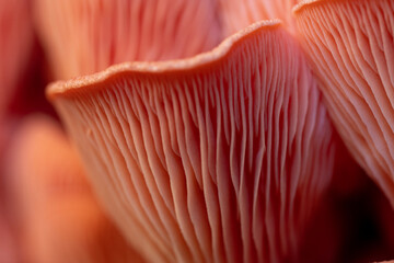 pink oyster mushroom close up