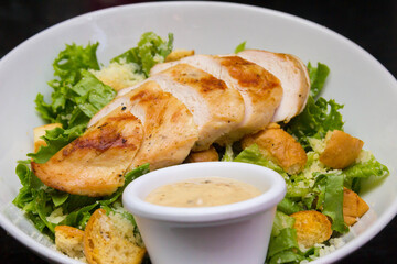 Caesar Chicken Salad with Croutons