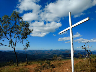 cross in the mountains