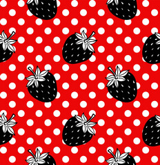 Black strawberries with white polka dot