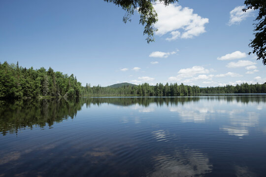 Long Pond in the St Regis Canoe area of the Adirondack Park of New York on a sunny summer day