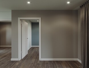 Empty interior. Pastel room without decor and furniture. 3d rendering