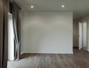 Empty interior. Pastel room without decor and furniture. 3d rendering