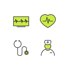 medical set icon, isolated medical set sign icon, vector illustration