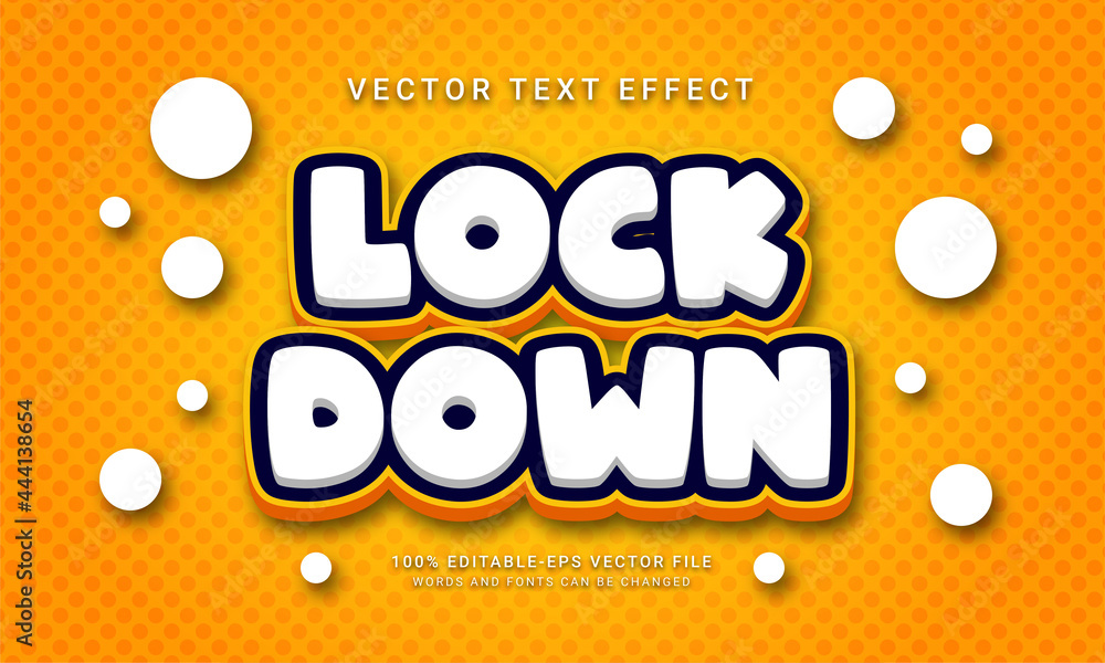 Fototapete lock down editable text effect with social distancing theme