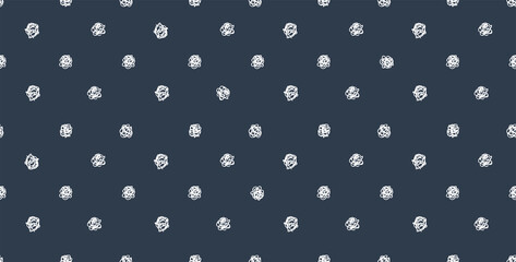 Polka dot. Seamless pattern on the dark background. Handdrawn vector stock illustration.