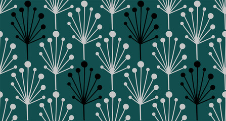 Abstract seamless pattern with a floral element.