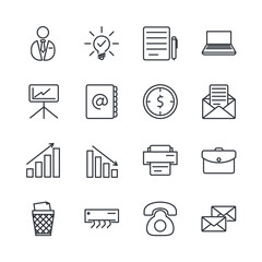 office set icon, isolated office set sign icon, vector illustration