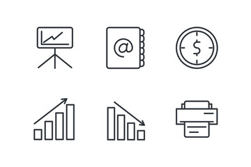 office set icon, isolated office set sign icon, vector illustration