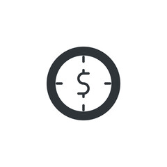 time is money icon, isolated time sign icon, vector illustration