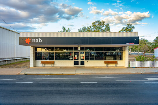 Capella, Queensland, Australia - May 21, 2021: NAB bank branch building