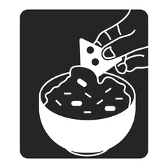 flat illustration the corn tortilla chips dipped mexican guacamole sauce for apps or websites