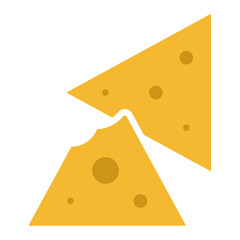 tortilla cheese chips flat color icon for apps and websites