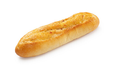 Japanese garlic toast on a white background.