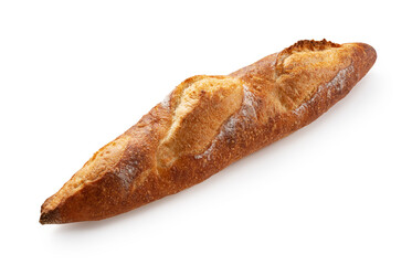 Baguette placed on a white background