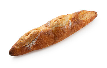 Baguette placed on a white background