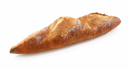 Baguette placed on a white background