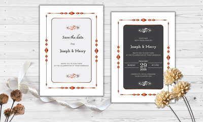 Modern invitation Set of cards. Wedding ornament concept. invite. Vector decorative greeting card or invitation design background