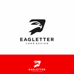 Fototapeta premium Letter Q eagle head logo black vector color and red background art