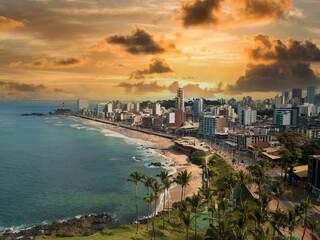 skyline aerial view of the city of Salvador Bahia