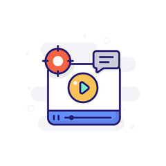 Video Marketing vector icon style illustration. EPS 10 File Marketing and advertising symbol