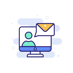 Online Message vector icon style illustration. EPS 10 File Marketing and advertising symbol