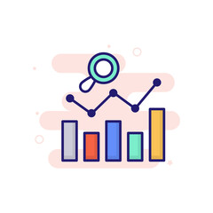 Analysis vector icon style illustration. EPS 10 File Marketing and advertising symbol