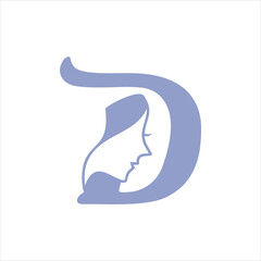 creative vector simple logo design d negative face