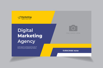 Thumbnail design for any videos. Editable video thumbnail and web banner
 for live workshop business template.
 Video cover photo for social media