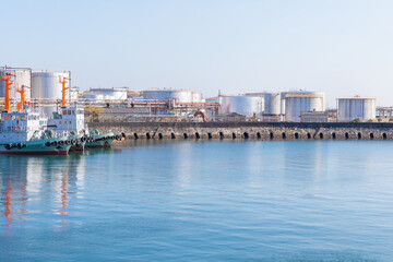 Obraz premium Shiofuki Breakwater, nationally designated important cultural property, Yokkaichi, Mie, Japan