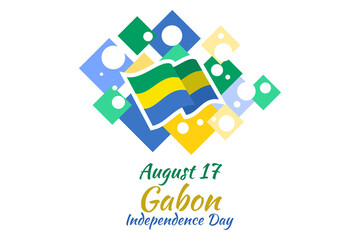 August 11, Independence Day of Gabon vector illustration. Suitable for greeting card, poster and banner.