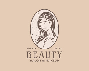 Beauty Woman Logo. Woman Salon and Spa Logo Design Template