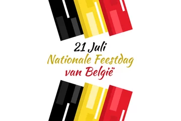 Fototapeten Translate: July 21, National Day of Belgium.  National Day Belgium (Nationale Feestdag van België) Vector Illustration. Suitable for greeting card, poster and banner. © Yuniar20