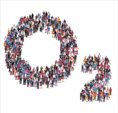 People and business group in the form of O2 symbol