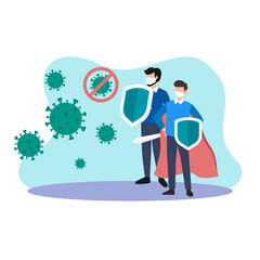 Fight Corona Day - Flat Illustration Design