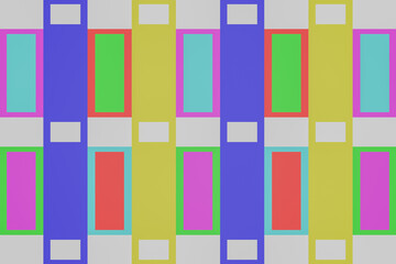 Multicolored square background, 3d illustration.